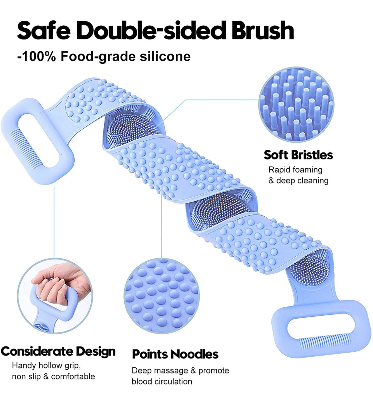 Exfoliating Body & Back Scrubber - Purple