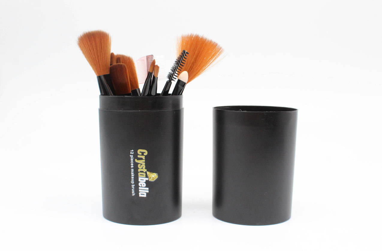 12 Piece makeup brush set - Fuchsia Pink