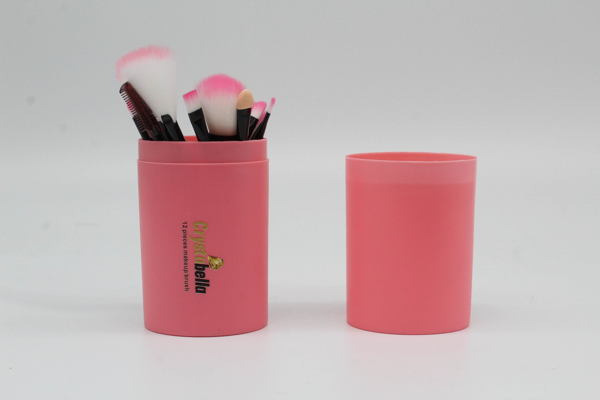 12 Piece makeup brush set - Fuchsia Pink